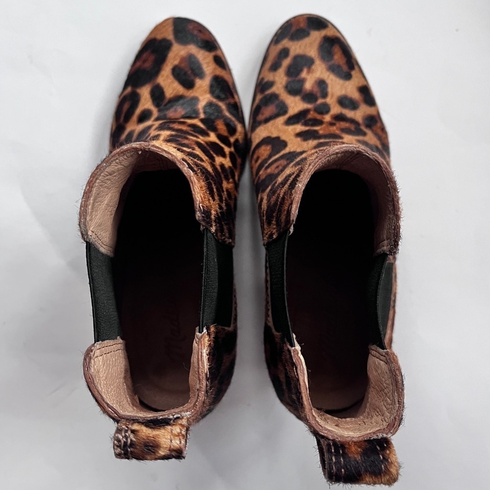 Madewell Regan Leopard Print Calf Hair Chelsea Ankle Boots Size 6 - Picture 9 of 12